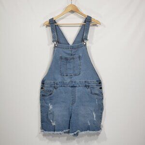 Venus Stretch Denim Short Overalls Plus Size 18